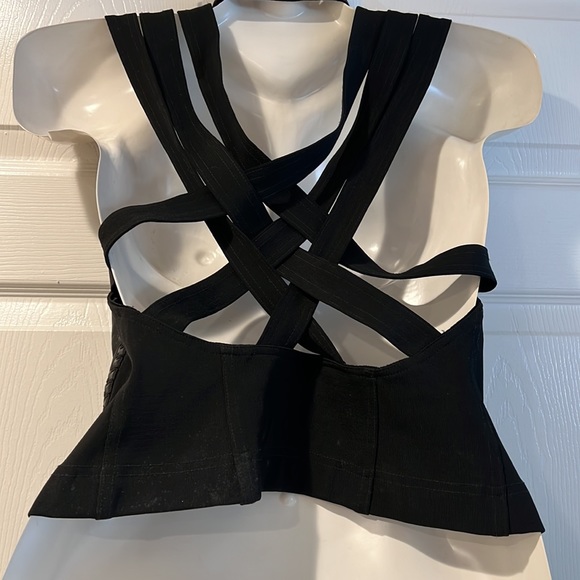 Leather top black with open back size 6 - Picture 5 of 8